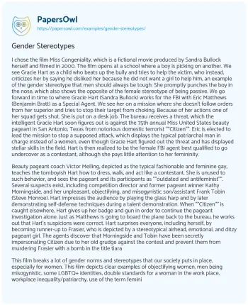 Essay on Gender Stereotypes