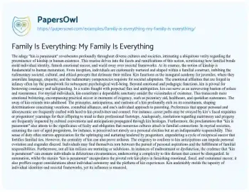 Essay on Family is Everything: my Family is Everything