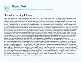 Essay on Martin Luther King Jr Essay