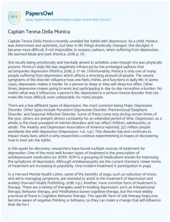 Essay on Captain Teresa Della Monica