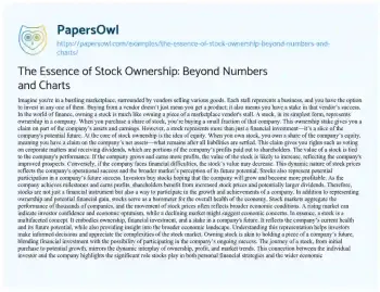 Essay on The Essence of Stock Ownership: Beyond Numbers and Charts