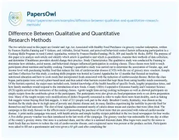 Essay on Difference between Qualitative and Quantitative Research Methods