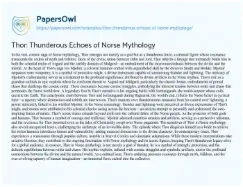 Essay on Thor: Thunderous Echoes of Norse Mythology