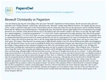 Essay on Beowulf Christianity Vs Paganism