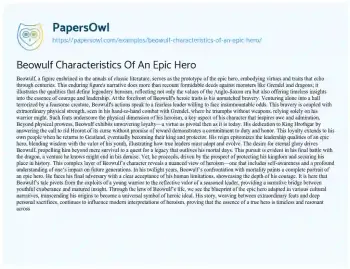 Essay on Beowulf Characteristics of an Epic Hero