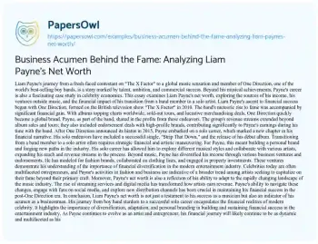 Essay on Business Acumen Behind the Fame: Analyzing Liam Payne’s Net Worth