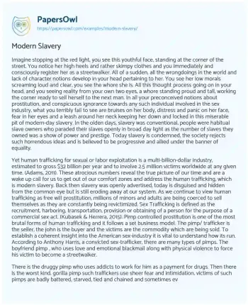 Essay on Modern Slavery