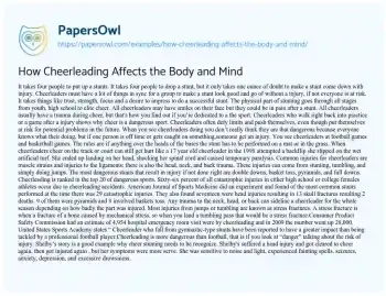 Essay on How Cheerleading Affects the Body and Mind