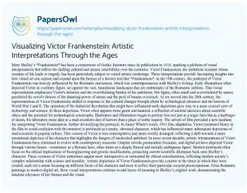 Essay on Visualizing Victor Frankenstein: Artistic Interpretations through the Ages