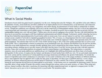 Essay on What is Social Media