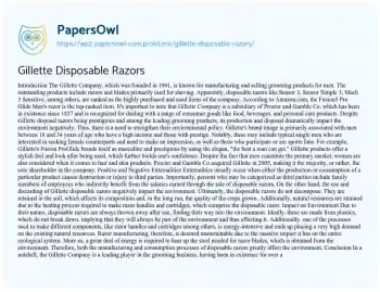 Essay on Gillette Disposable Razors