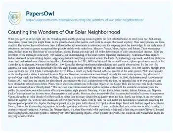 Essay on Counting the Wonders of our Solar Neighborhood