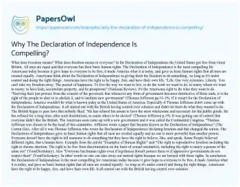 Essay on Why the Declaration of Independence Still Matters Today