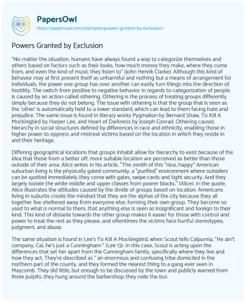 Essay on Powers Granted by Exclusion