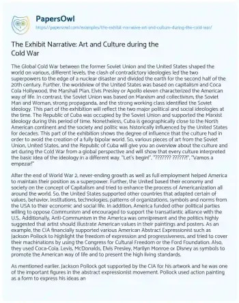 Essay on The Exhibit Narrative: Art and Culture during the Cold War