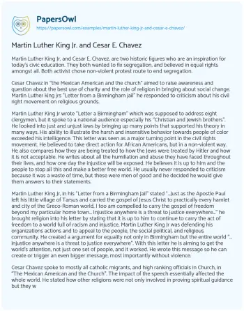 Essay on Martin Luther King Jr. and Cesar E. Chavez