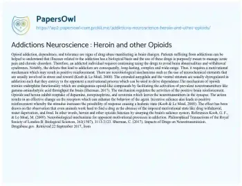 Essay on Addictions Neuroscience : Heroin and other Opioids