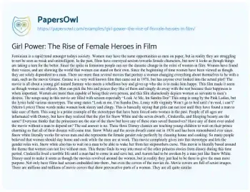 Essay on Girl Power: the Rise of Female Heroes in Film