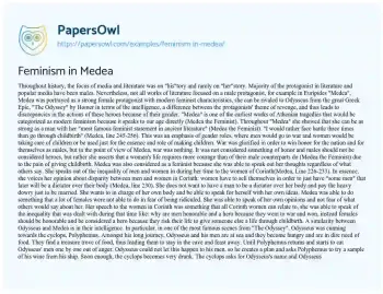 Essay on Feminism in Medea