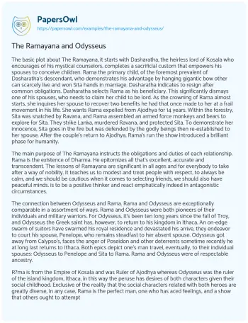 Essay on The Ramayana and Odysseus