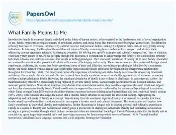 Essay on What Family Means to me