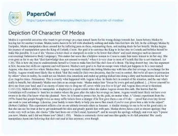 Essay on Depiction of Character of Medea