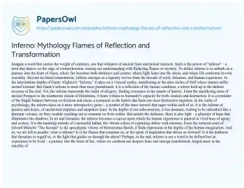 Essay on Inferno: Mythology Flames of Reflection and Transformation