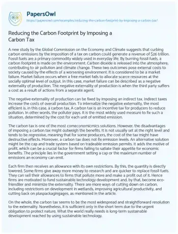 Essay on How to Reduce Carbon Footprint