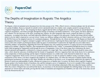 Essay on The Depths of Imagination in Rugrats: the Angelica Theory