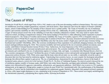 Essay on The Causes of WW2