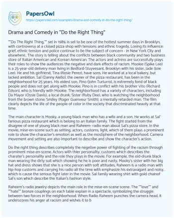 Essay on Drama and Comedy in “Do the Right Thing”