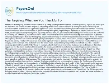 Essay on Thanksgiving: what are you Thankful for