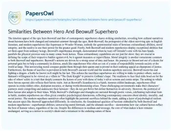 Essay on Similarities between Hero and Beowulf Superhero