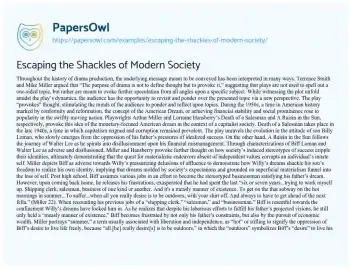 Essay on Escaping the Shackles of Modern Society