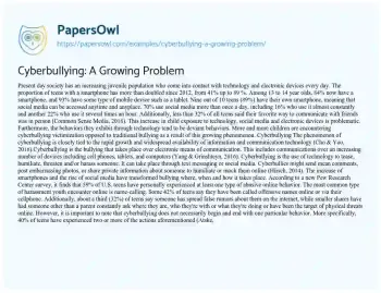 Essay on Cyberbullying: a Growing Problem