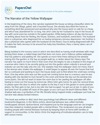 Essay on The Narrator of the Yellow Wallpaper