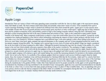 Essay on Apple Logo