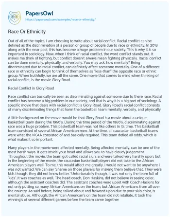 Essay on Race or Ethnicity