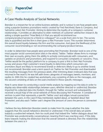 Essay on A Case Media Analysis of Social Networks