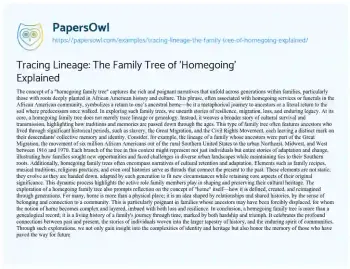 Essay on Tracing Lineage: the Family Tree of ‘Homegoing’ Explained