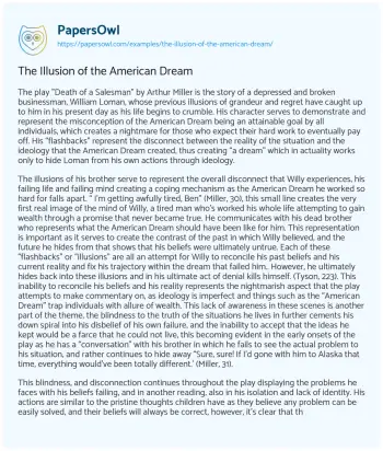 Essay on The Illusion of the American Dream