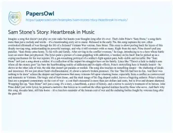 Essay on Sam Stone’s Story: Heartbreak in Music