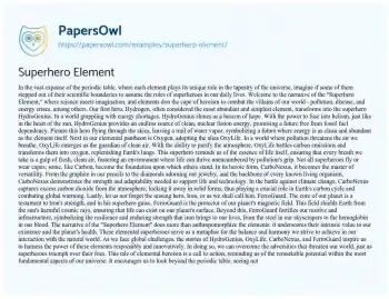 Essay on Superhero Element