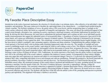 Essay on My Favorite Place Descriptive Essay