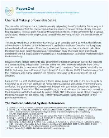 Essay on Chemical Makeup of Cannabis Sativa