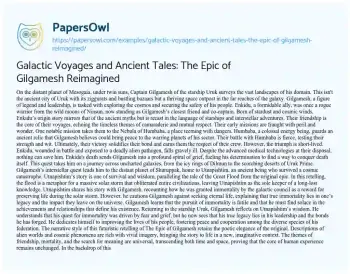 Essay on Galactic Voyages and Ancient Tales: the Epic of Gilgamesh Reimagined