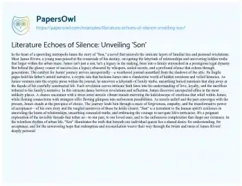 Essay on Literature Echoes of Silence: Unveiling ‘Son’