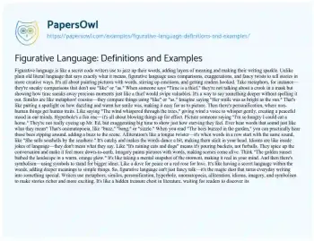 Essay on Figurative Language: Definitions and Examples