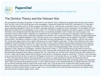 Essay on The Domino Theory and the Vietnam War