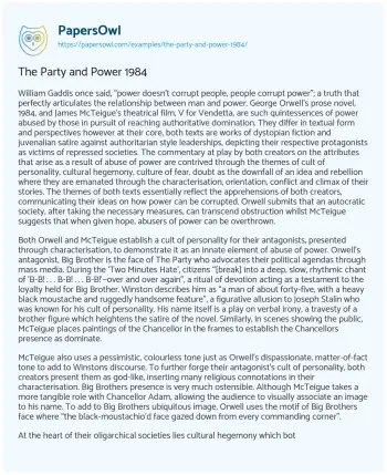 Essay on The Party and Power 1984